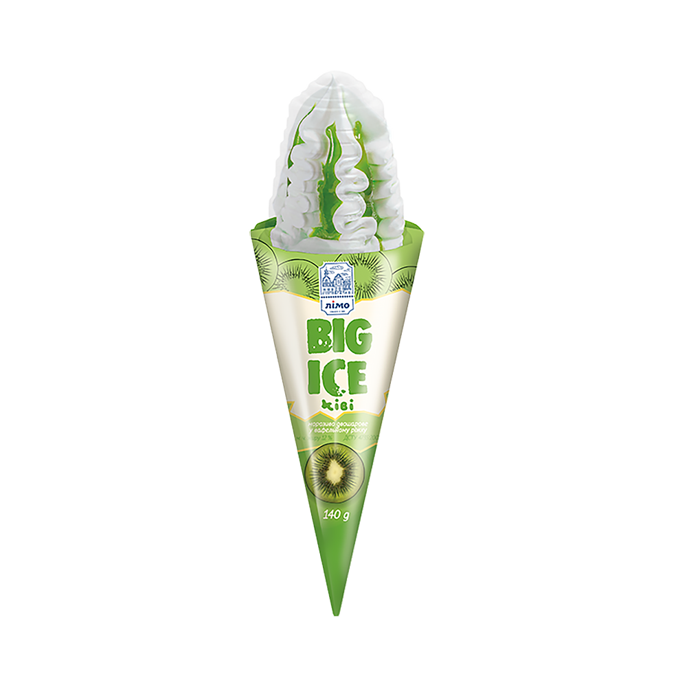 LIMO Мороженое Big Ice Kiwi в конусе 140г/16/16 - winetime.md