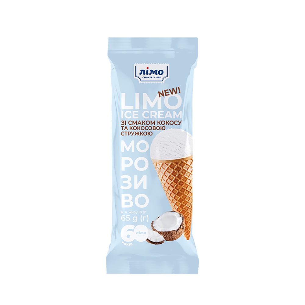 LIMO 1965 ICE CREAM Inghetata Raffe cu cocos in con de vafe 65g - winetime.md