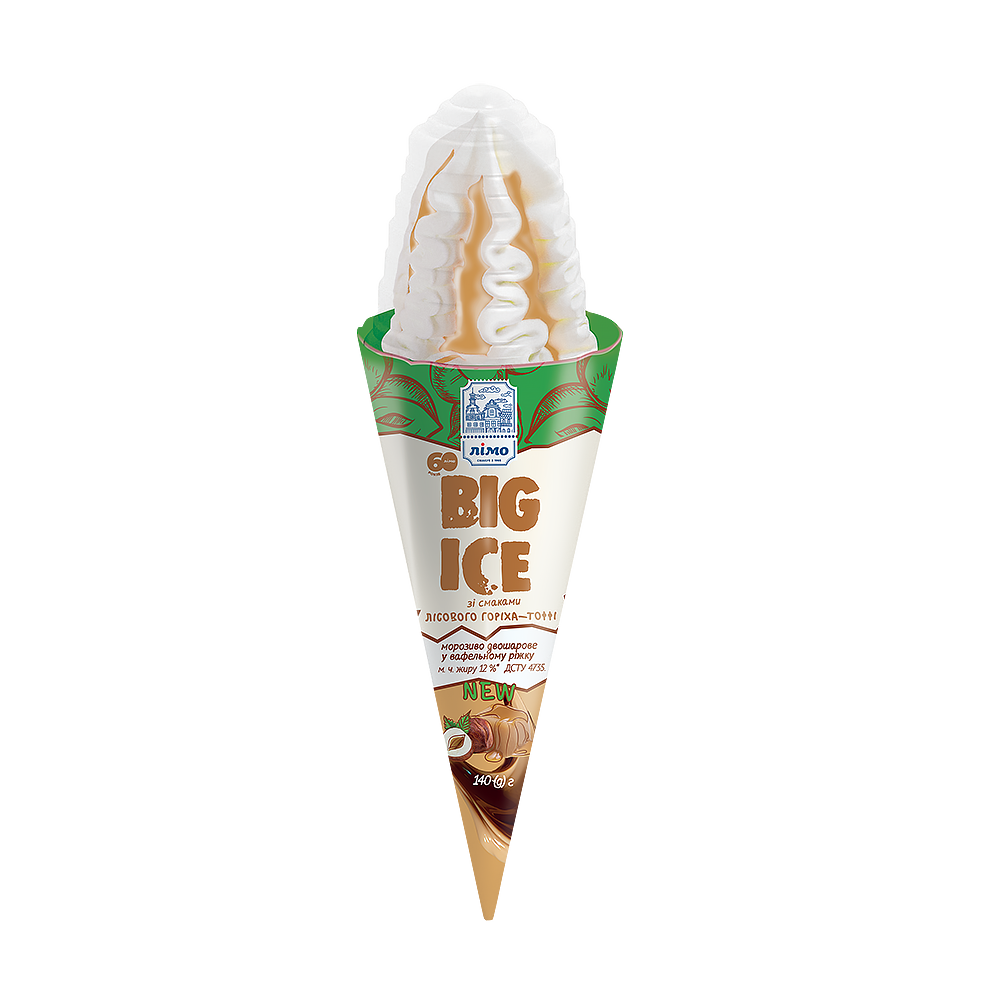 LIMO BIG ICE Alune cu umplutura de Tofi Inghetata Cornet 140g - winetime.md
